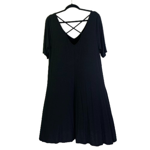 LANE BRYANT Black Strappy‎ T-Shirt Midi Dress - NWT - Picture 8 of 11